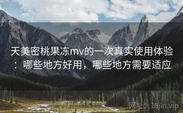 天美密桃果冻mv的一次真实使用体验：哪些地方好用，哪些地方需要适应