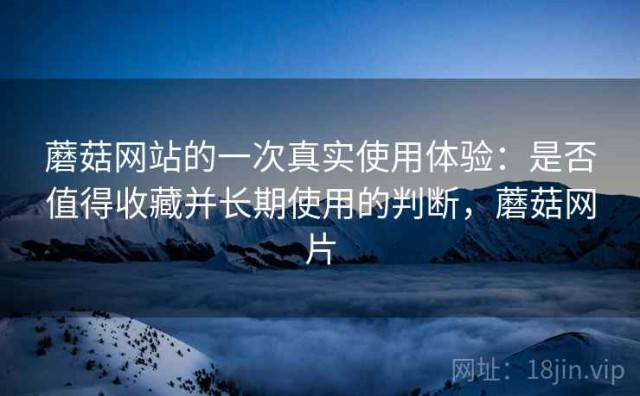 蘑菇网站的一次真实使用体验：是否值得收藏并长期使用的判断，蘑菇网片
