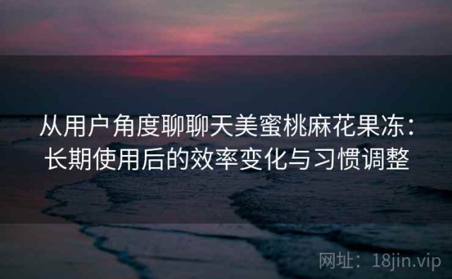 从用户角度聊聊天美蜜桃麻花果冻：长期使用后的效率变化与习惯调整
