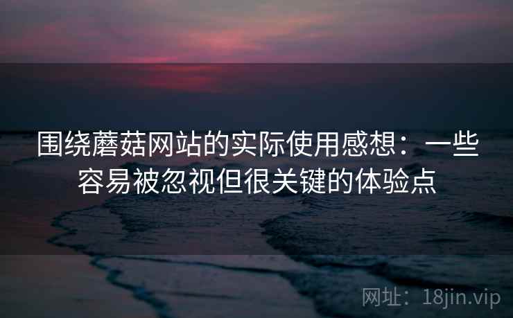 围绕蘑菇网站的实际使用感想：一些容易被忽视但很关键的体验点