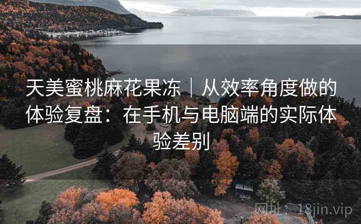 天美蜜桃麻花果冻｜从效率角度做的体验复盘：在手机与电脑端的实际体验差别