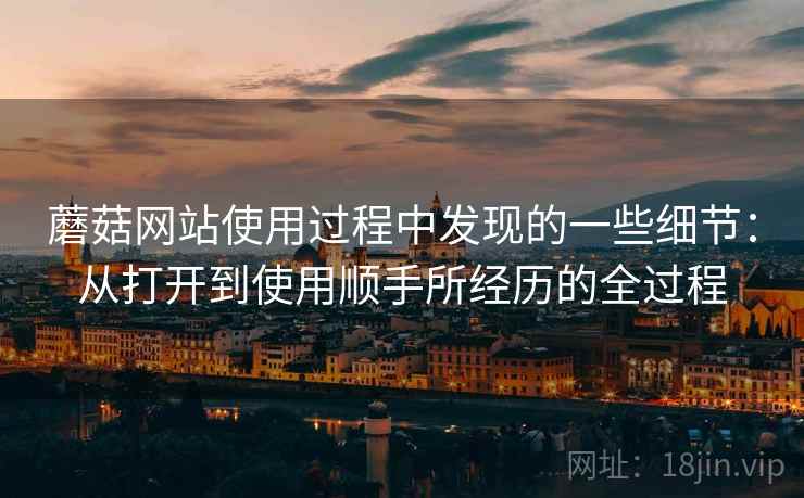 蘑菇网站使用过程中发现的一些细节：从打开到使用顺手所经历的全过程