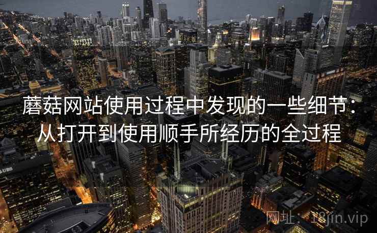 蘑菇网站使用过程中发现的一些细节：从打开到使用顺手所经历的全过程