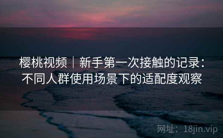 樱桃视频｜新手第一次接触的记录：不同人群使用场景下的适配度观察